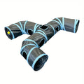 Black Three-Way Cat Tunnel with Faucet Passage & Rolling Dragon Toy