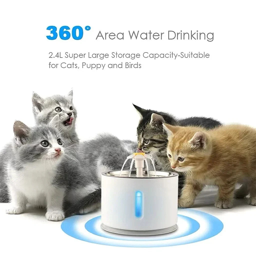 Smart Stainless Steel Cat Water Fountain 3.2L | USB Silent Pump