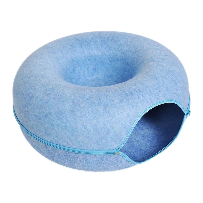 2-in-1 Felt Cat Cave Bed for Two Cats
