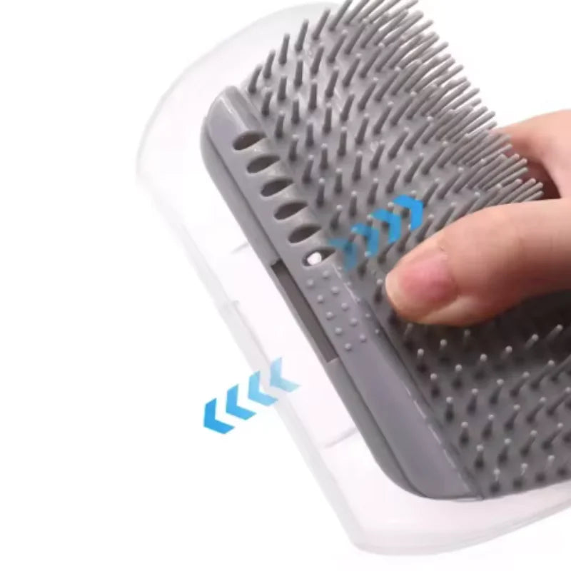 Cat Self-Grooming Brush & Corner Scratcher with Massage Toy