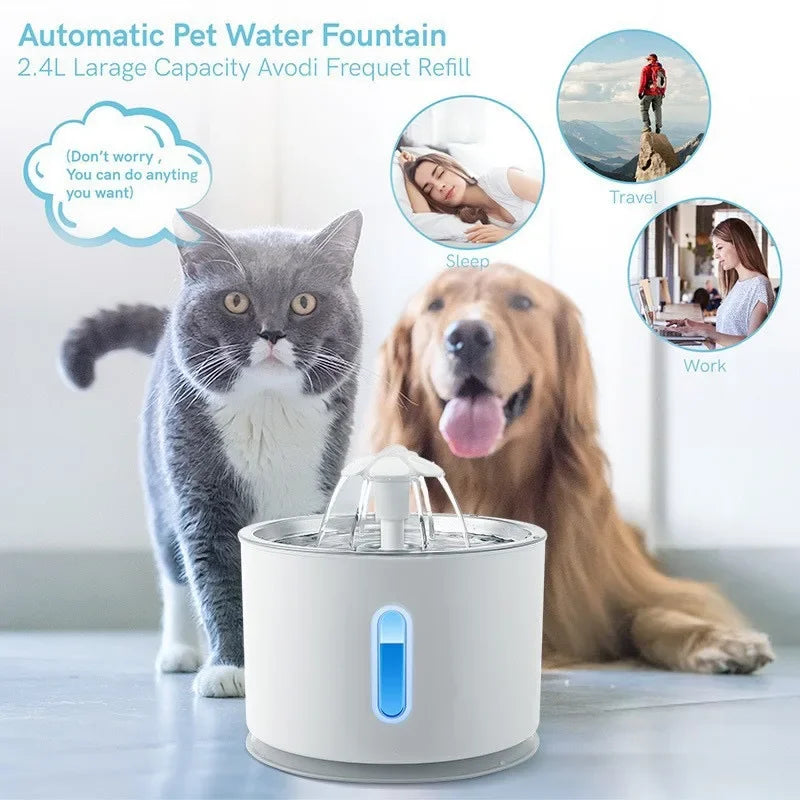 Smart Stainless Steel Cat Water Fountain 3.2L | USB Silent Pump