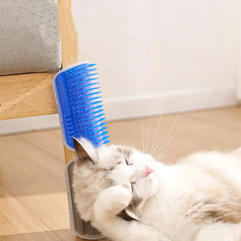 Cat Self-Grooming Brush & Corner Scratcher with Massage Toy