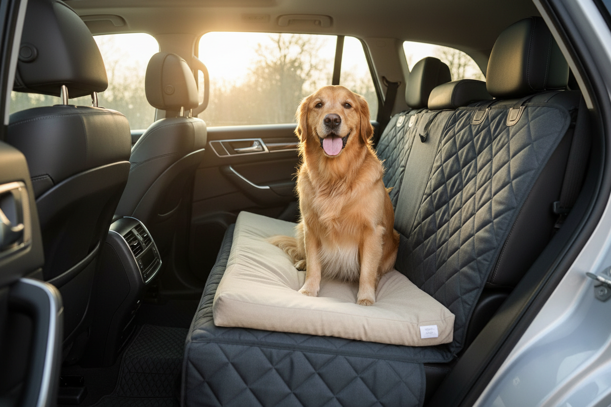 Waterproof Dog Car Seat Cover | Pet Mattress Carrier with Armrest